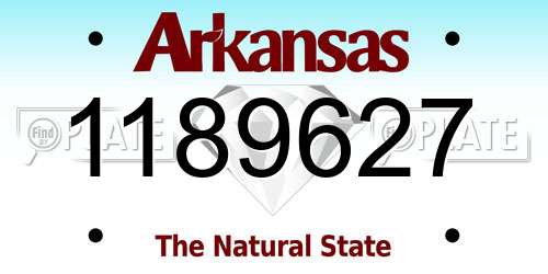 1189627 Arkansas License Plate
