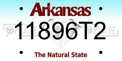 11896T2 Arkansas License Plate