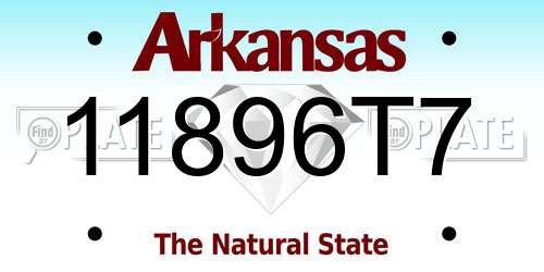 11896T7 Arkansas License Plate