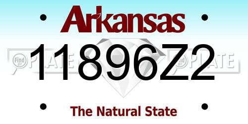 11896Z2 Arkansas License Plate