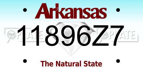 11896Z7 Arkansas License Plate