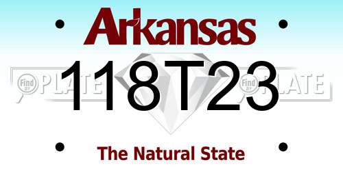 118T23 Arkansas License Plate