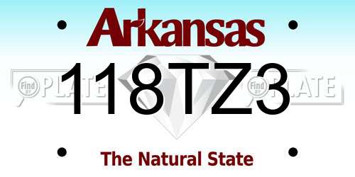 118TZ3 Arkansas License Plate