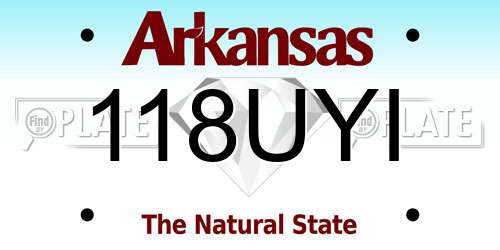 118UYI Arkansas License Plate