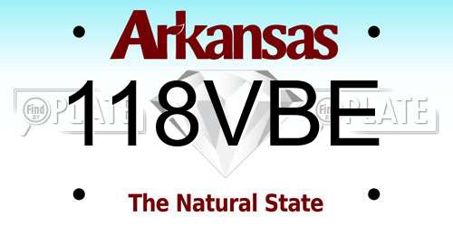 118VBE Arkansas License Plate