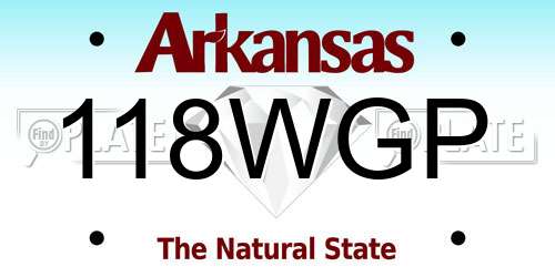 118WGP Arkansas License Plate