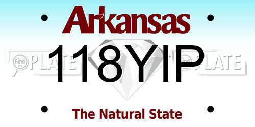 118YIP Arkansas License Plate