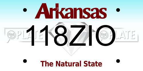 118ZIO Arkansas License Plate