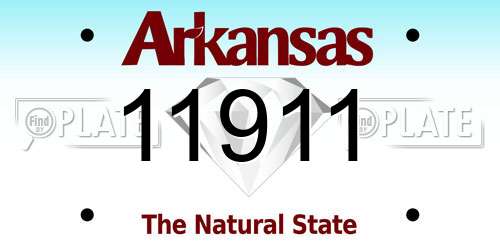 11911 Arkansas License Plate