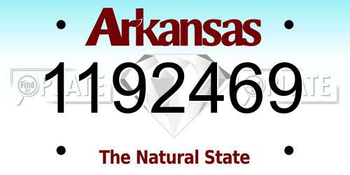 1192469 Arkansas License Plate