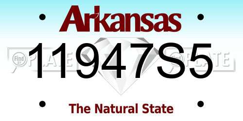 11947S5 Arkansas License Plate