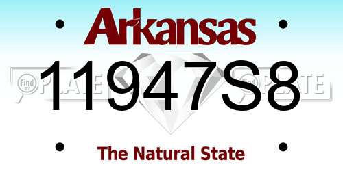 11947S8 Arkansas License Plate