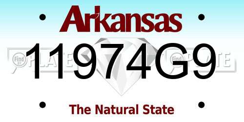 11974G9 Arkansas License Plate