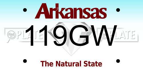 119GW Arkansas License Plate