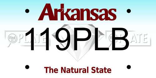 119PLB Arkansas License Plate