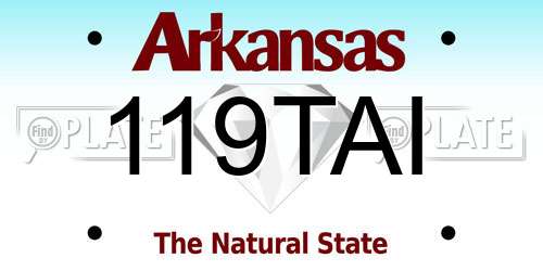 119TAI Arkansas License Plate
