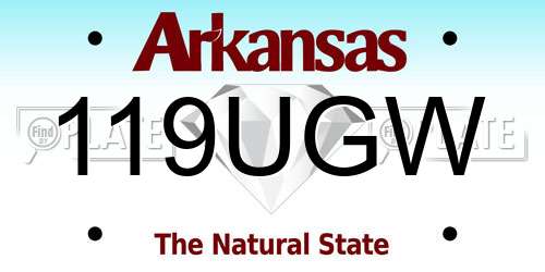 119UGW Arkansas License Plate