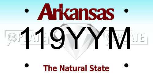 119YYM Arkansas License Plate