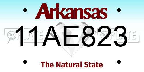 11AE823 Arkansas License Plate