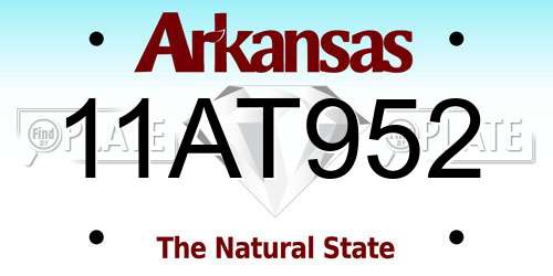 11AT952 Arkansas License Plate