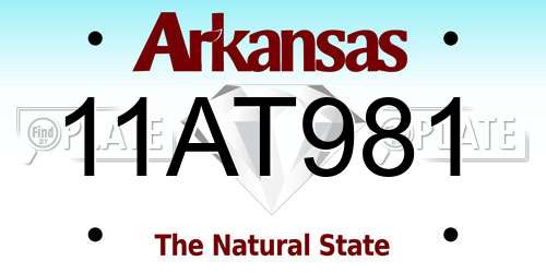 11AT981 Arkansas License Plate