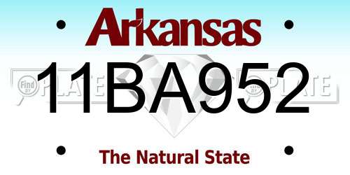 11BA952 Arkansas License Plate