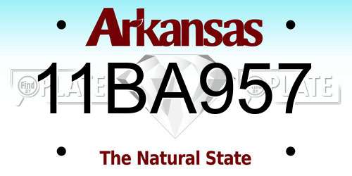 11BA957 Arkansas License Plate