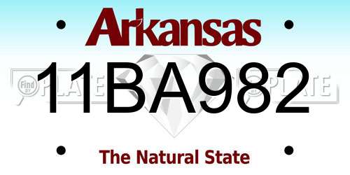 11BA982 Arkansas License Plate