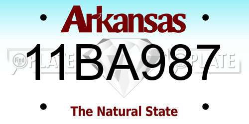 11BA987 Arkansas License Plate