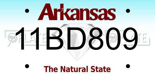 11BD809 Arkansas License Plate