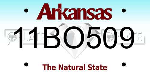 11BO509 Arkansas License Plate