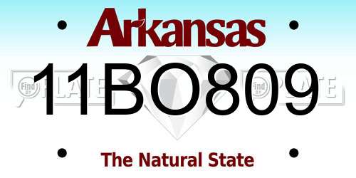 11BO809 Arkansas License Plate