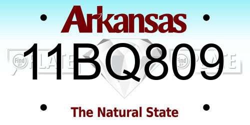 11BQ809 Arkansas License Plate