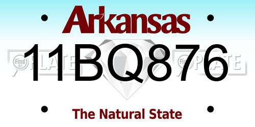 11BQ876 Arkansas License Plate