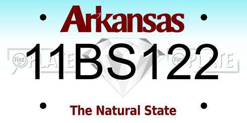 11BS122 Arkansas License Plate