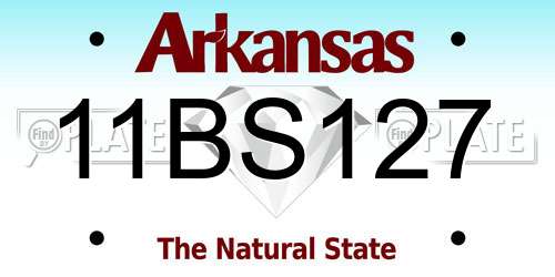 11BS127 Arkansas License Plate