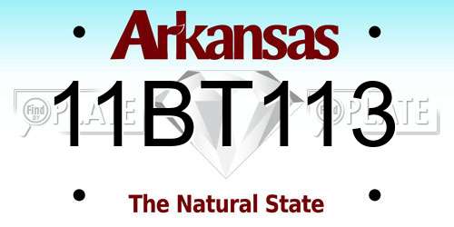 11BT113 Arkansas License Plate