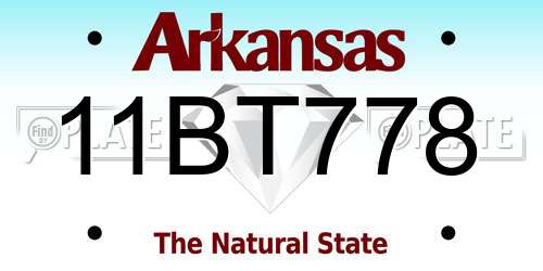 11BT778 Arkansas License Plate