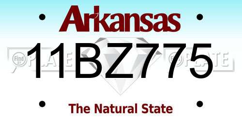 11BZ775 Arkansas License Plate