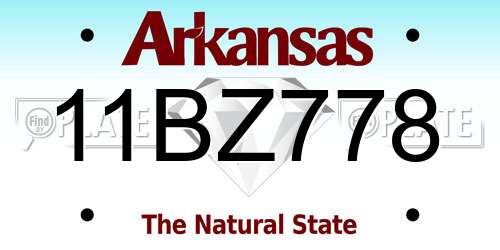 11BZ778 Arkansas License Plate