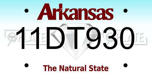 11DT930 Arkansas License Plate