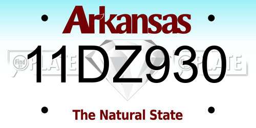 11DZ930 Arkansas License Plate
