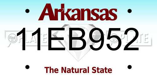 11EB952 Arkansas License Plate