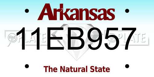 11EB957 Arkansas License Plate