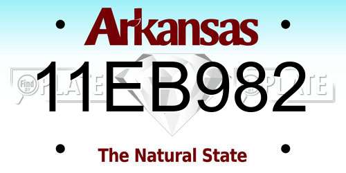 11EB982 Arkansas License Plate