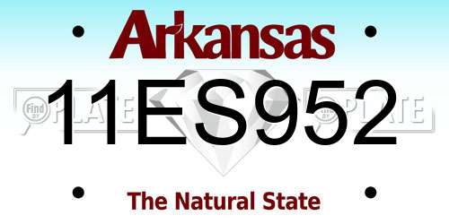 11ES952 Arkansas License Plate