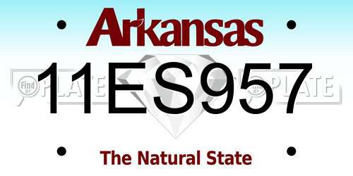 11ES957 Arkansas License Plate
