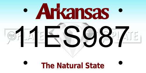 11ES987 Arkansas License Plate