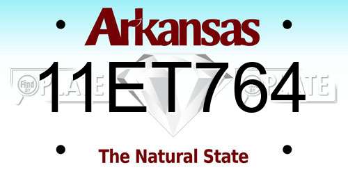 11ET764 Arkansas License Plate
