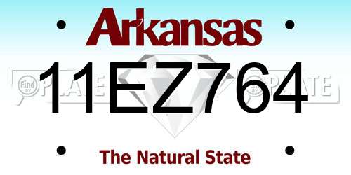 11EZ764 Arkansas License Plate
